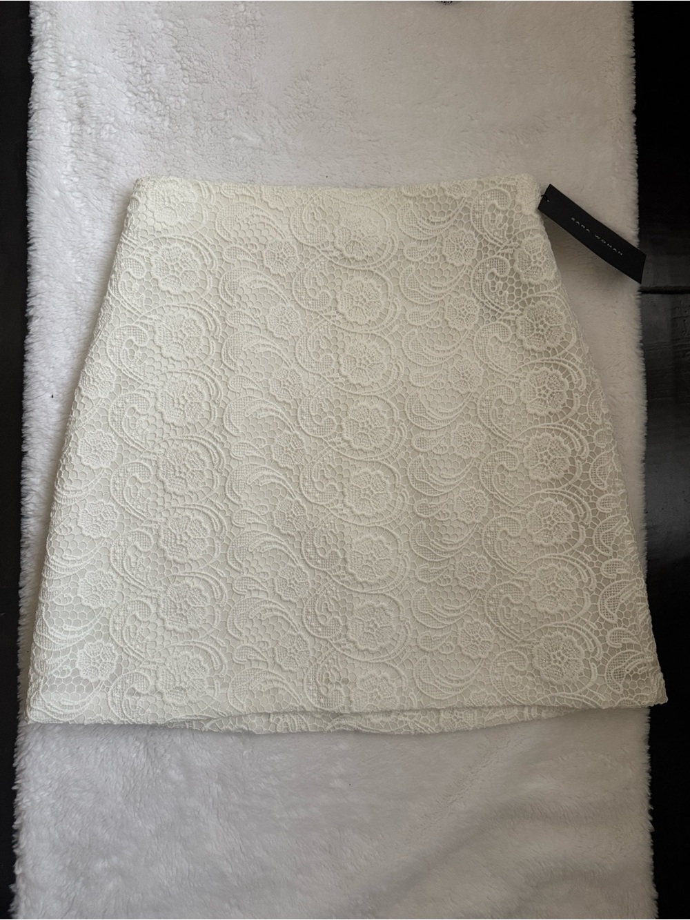 NWT Zara Cream Lace A-Line Mini Skirt Size XS